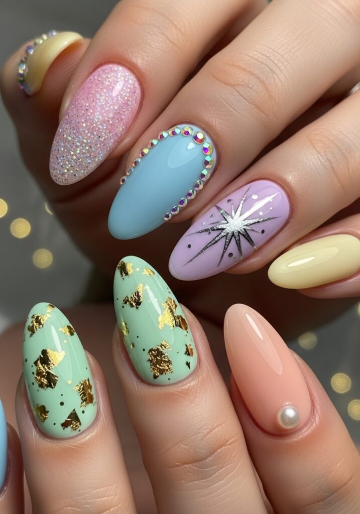Pastel Glam Nails