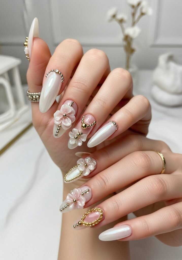 Pearl & 3D Nails