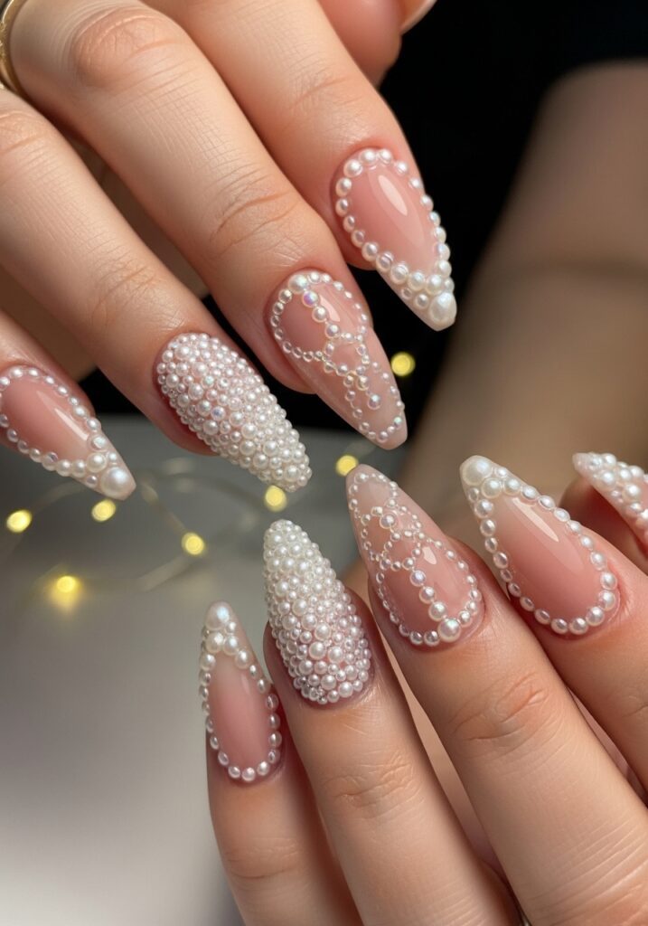 Pearl Embellished Nails