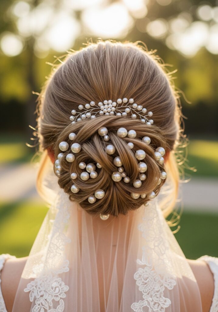 Pearl-Studded Bridal Bun