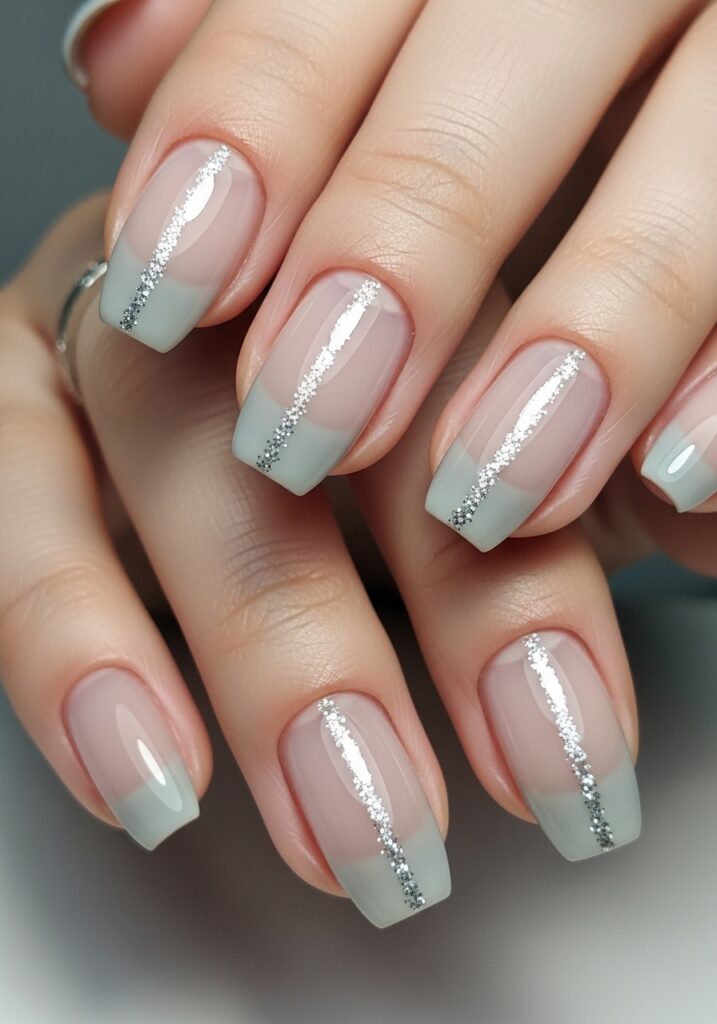 Sheer Grey Minimal Nails 