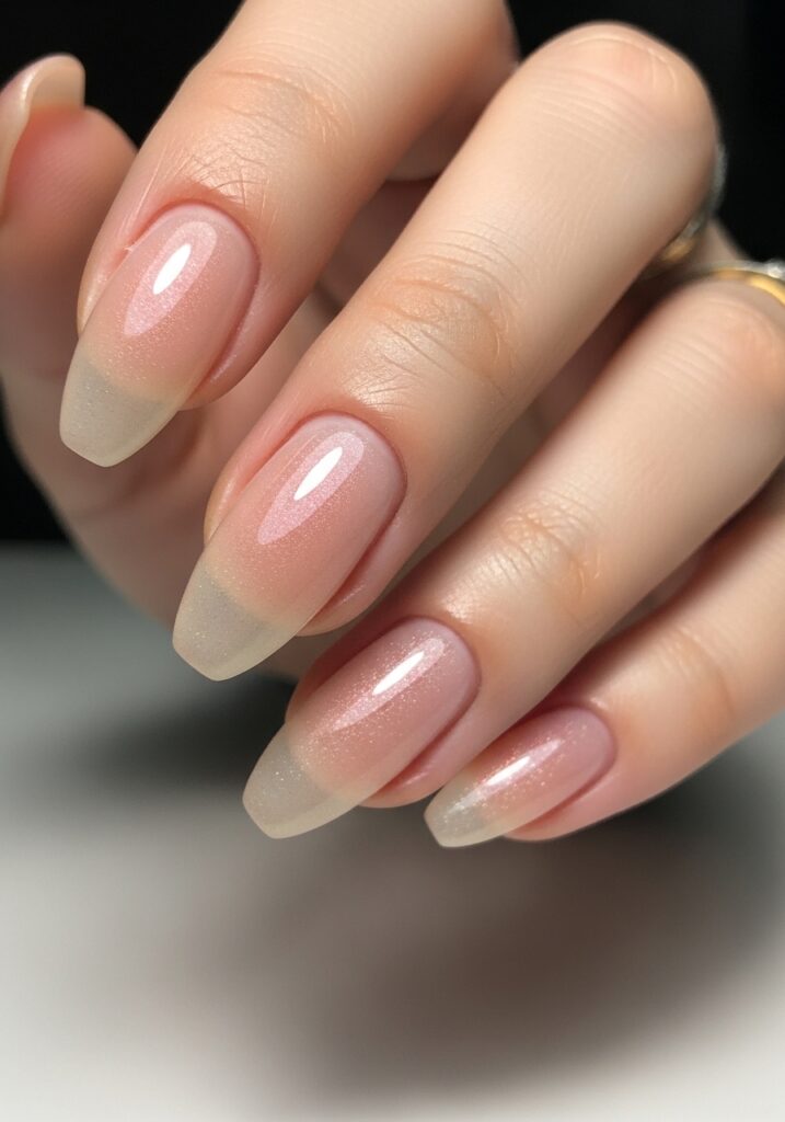 Sheer Peach Glow Nails 