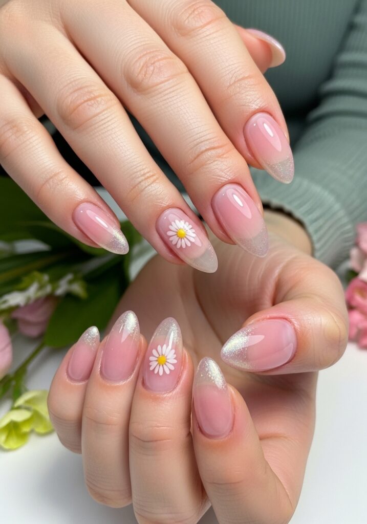 Sheer Pink Gloss Nails