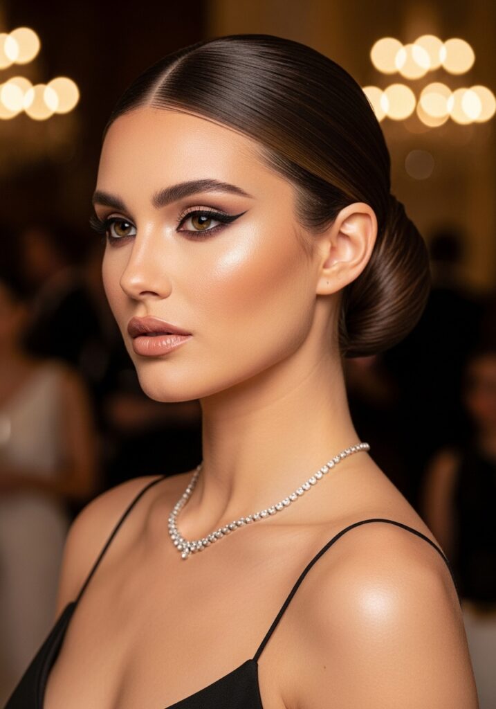 Sleek Low Bun for Timeless Party Elegance