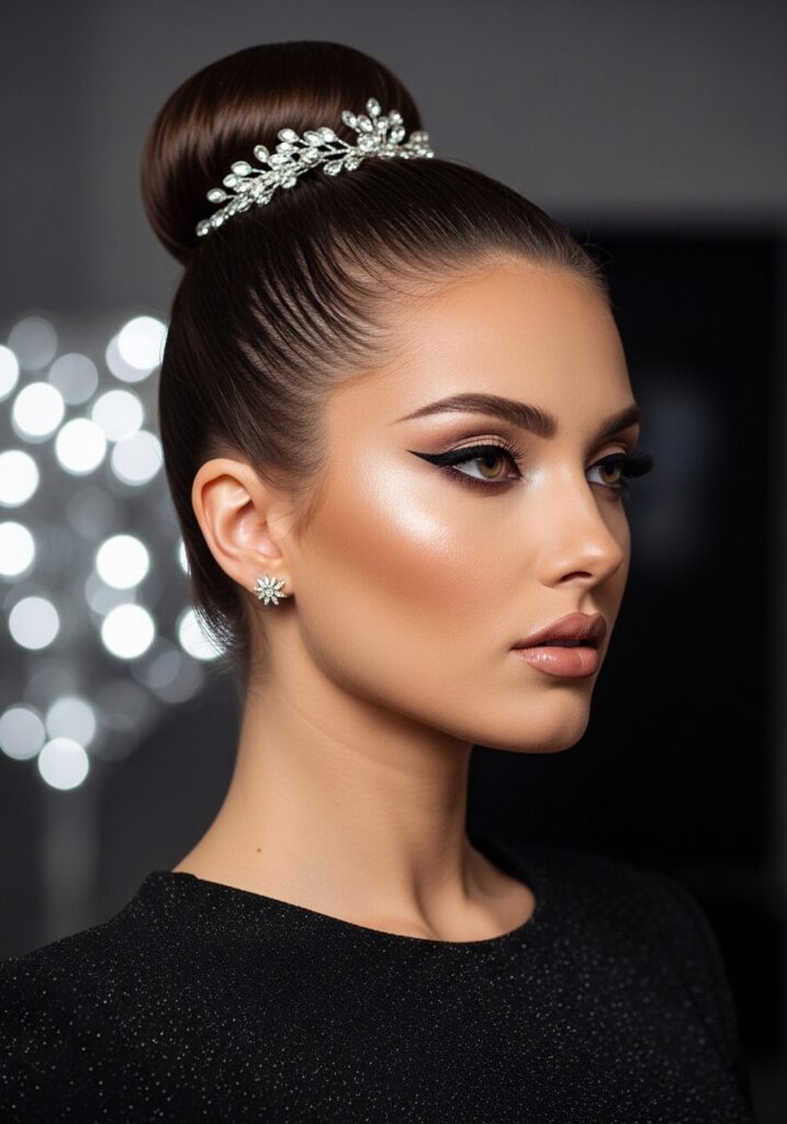 Sleek Top Knot Bun for Modern Glam