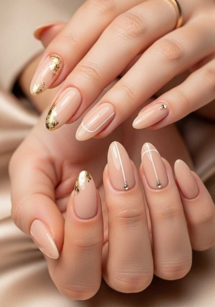 Soft Beige Luxury Nails