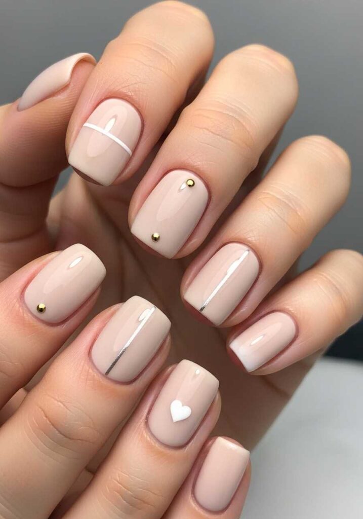 Soft Beige Minimal Nails