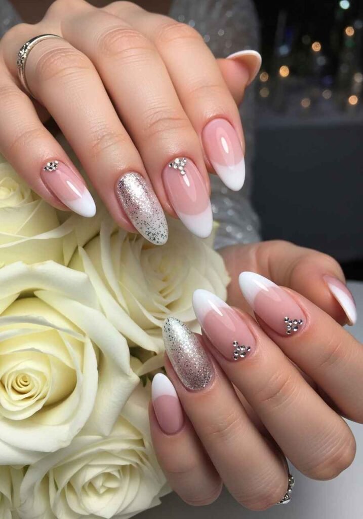 Soft Blush Bridal Nails