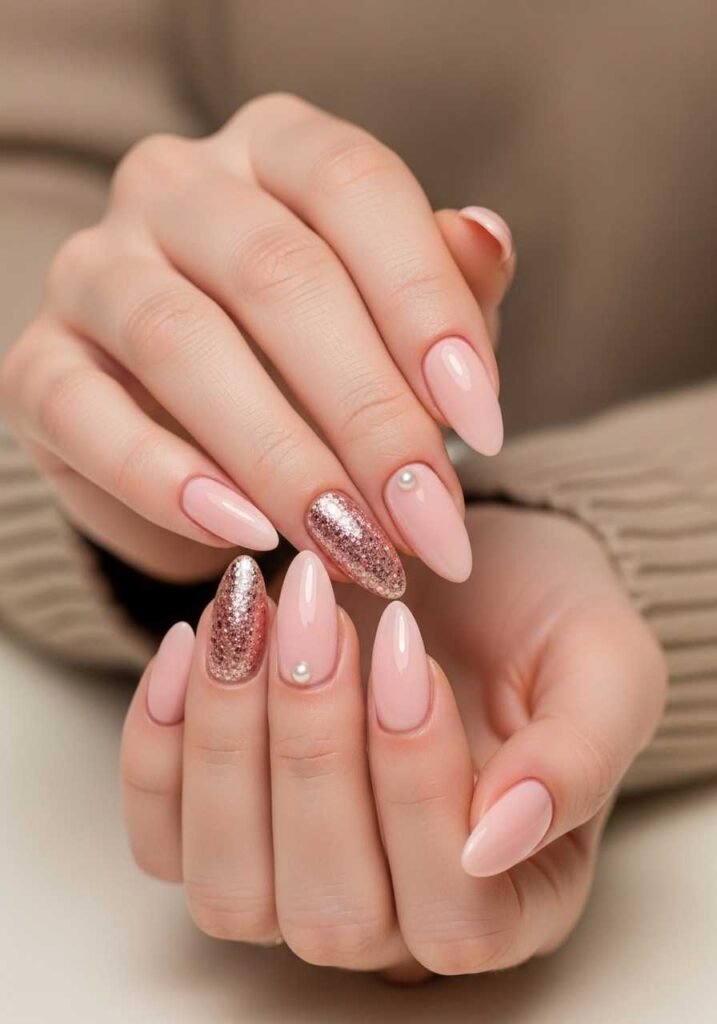 Soft Blush Elegant Nails