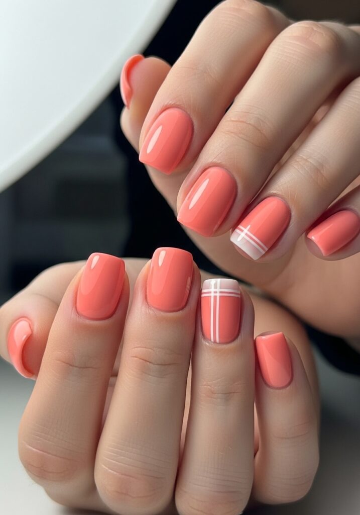 Soft Coral Fresh Nails