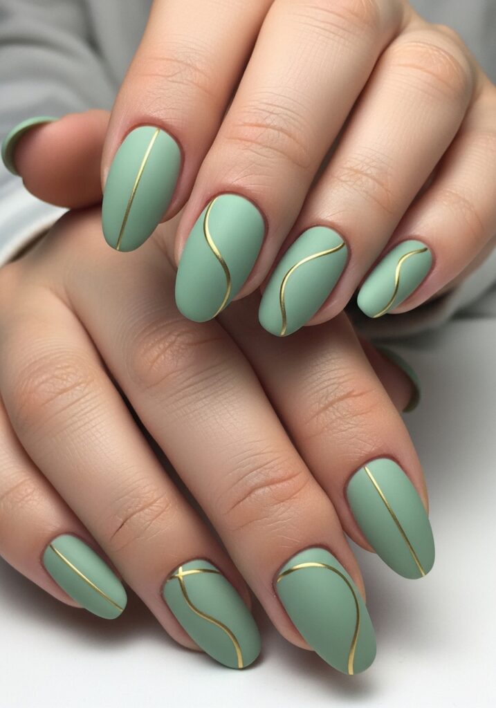 Soft Green Sage Calm Nails 