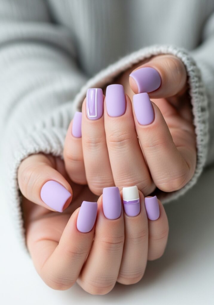 Soft Lavender Calm Nails