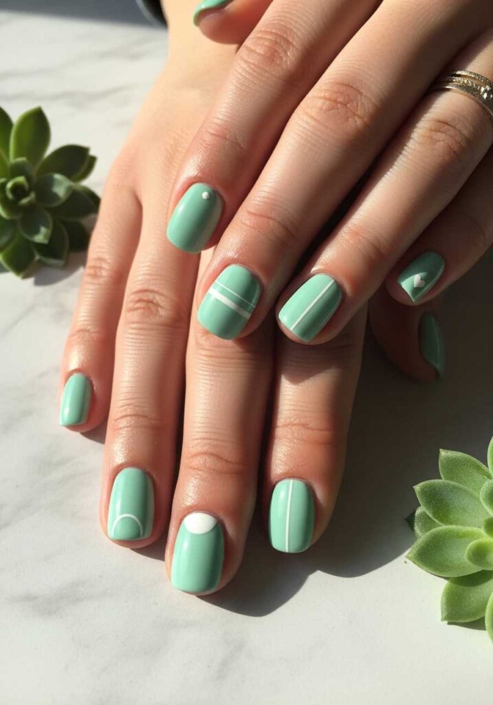 Soft Mint Green Nails