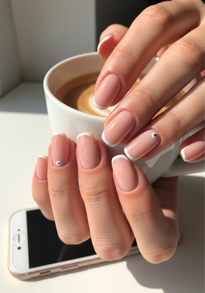 Soft Nude Clean Girl Nails 