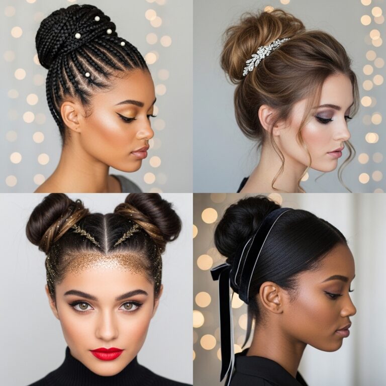 Soft Textured Low Bun with Face-Framing Strands