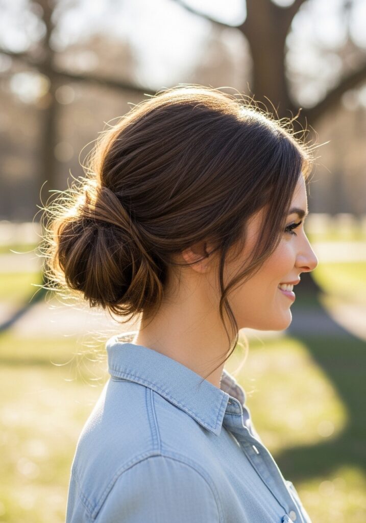 The Effortless Low Messy Bun