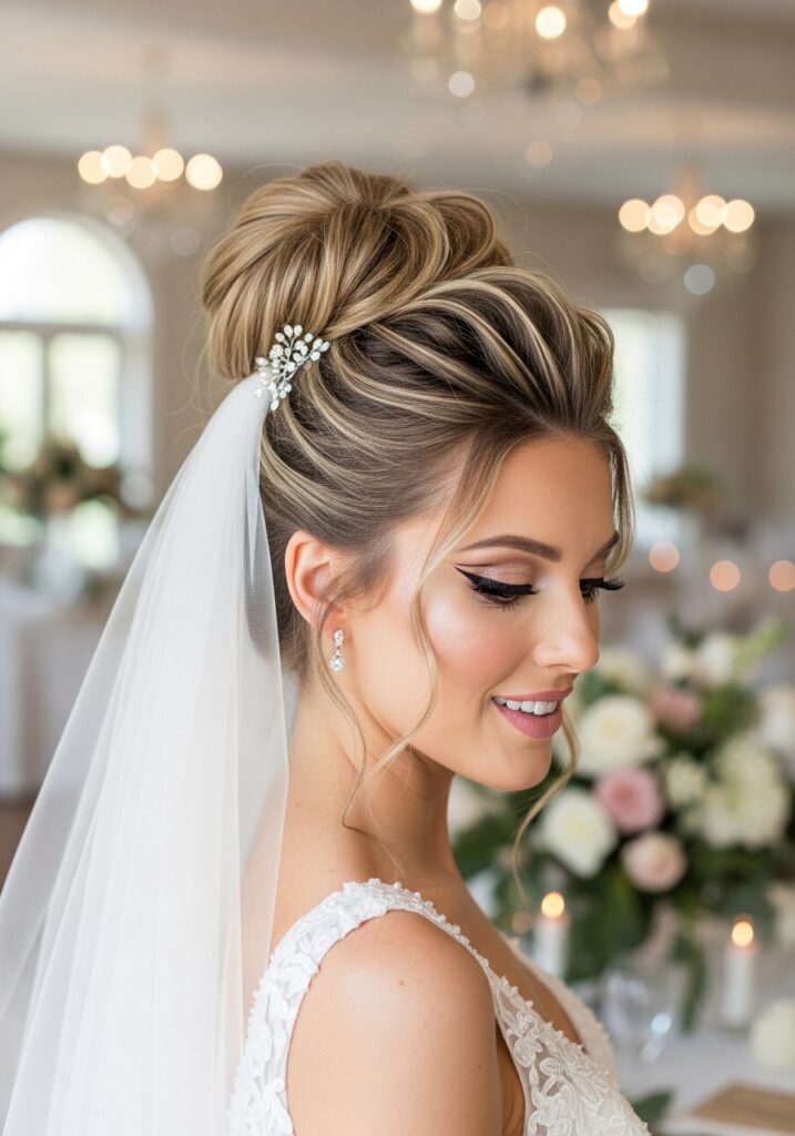 Veil Bun Wedding Style