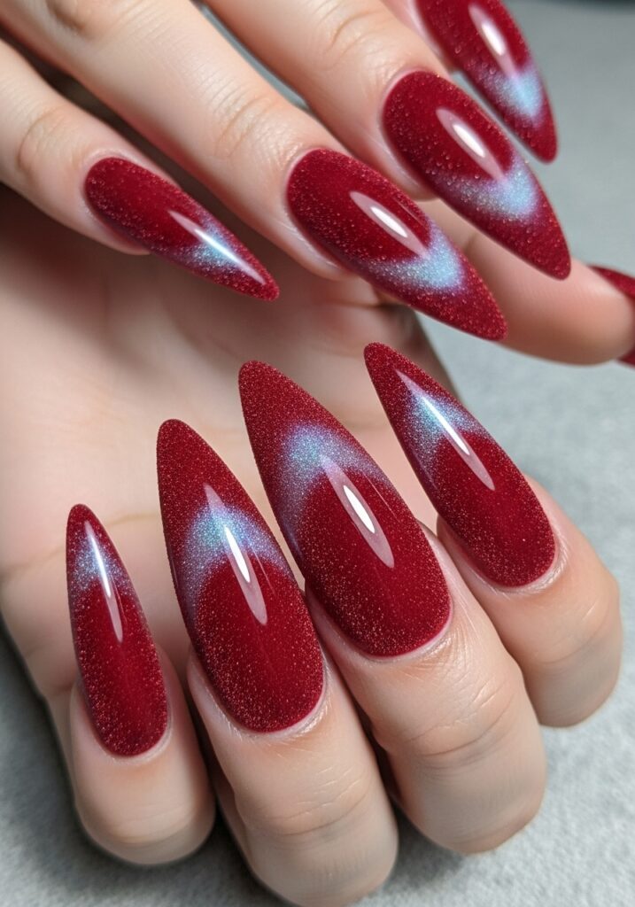 Velvet Cat-Eye Acrylic Nails