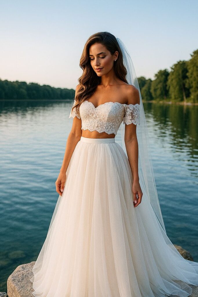 Boho Two-Piece Crop Top and Skirt Set