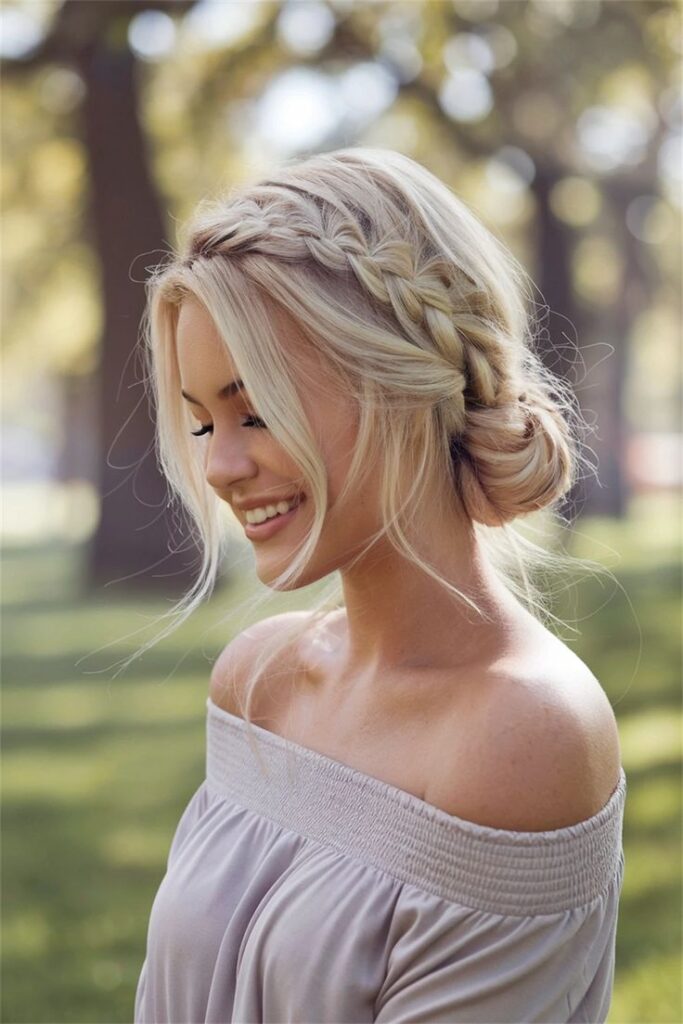 Braided Half Bun Hairstyle