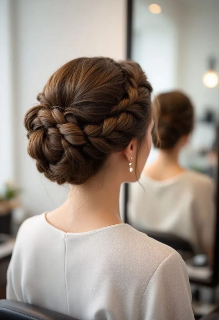Braided Low Bun Elegance