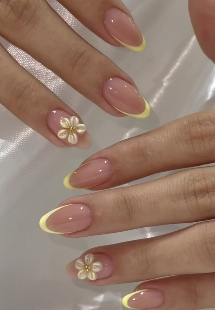 Butter Yellow French Tips