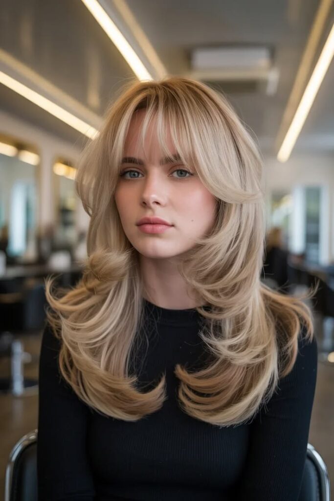 Butterfly Haircut with Wispy Bangs