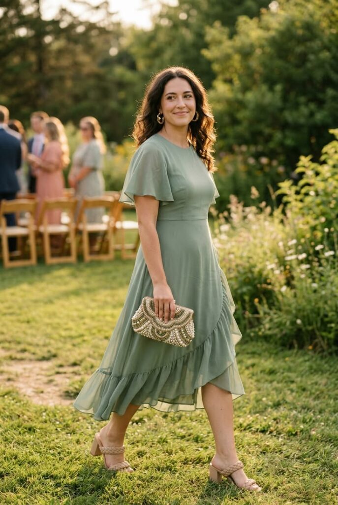 Chic Linen Wrap Dress for Outdoor Ceremonies