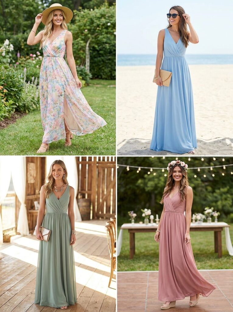 Chiffon Maxi Dream Dress Summer Wedding Guest Outfit Ideas That Feel Stylish and Cool