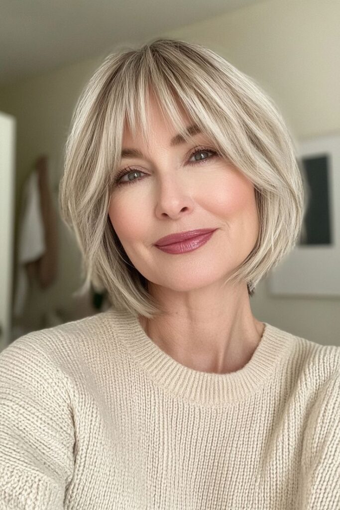 Classic French Bob with Soft Micro Bangs