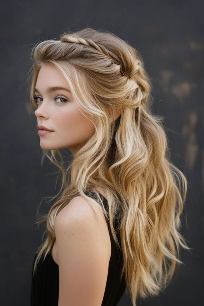 Classic Half-Up French Braid