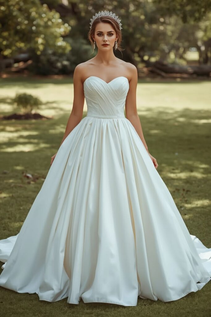 Classic White Ballgown with Velvet Accessories