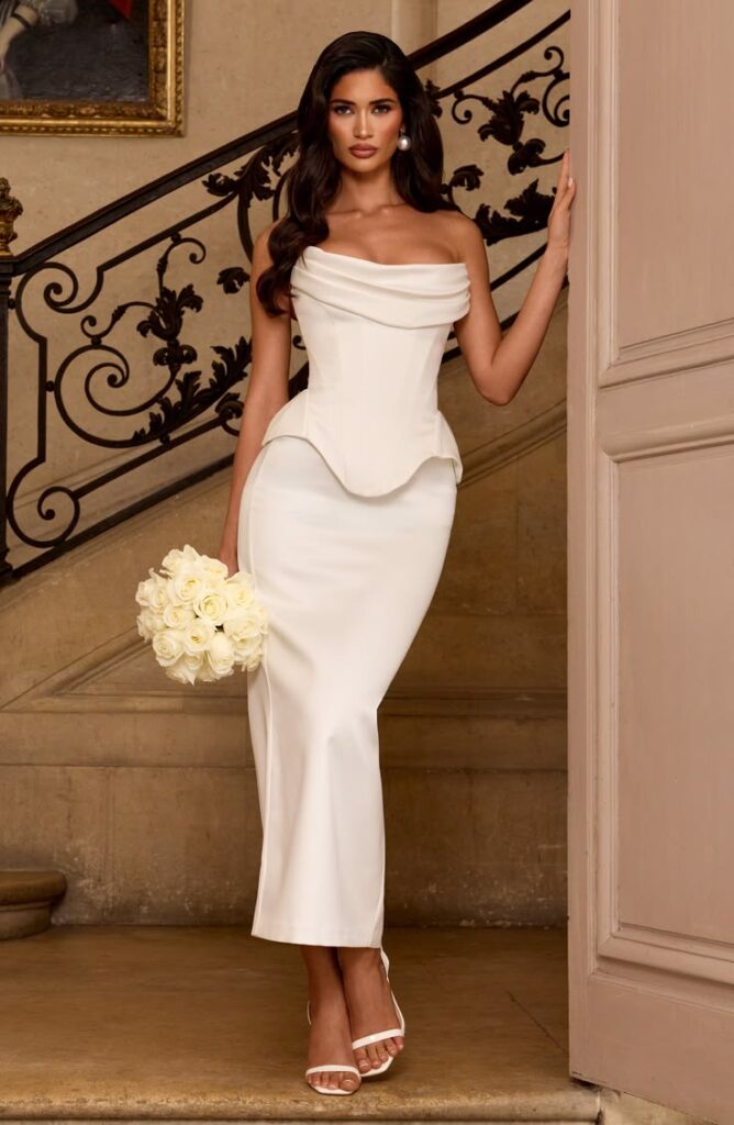 Column Midi in Crepe or Ponte