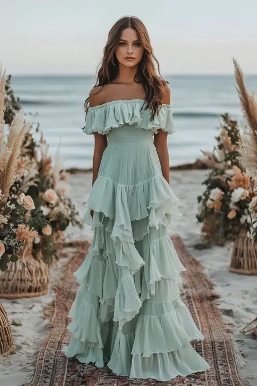 Crochet Detail Dress Boho Chic