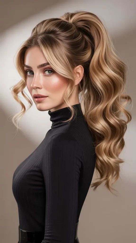 Curly Ponytail with Volume