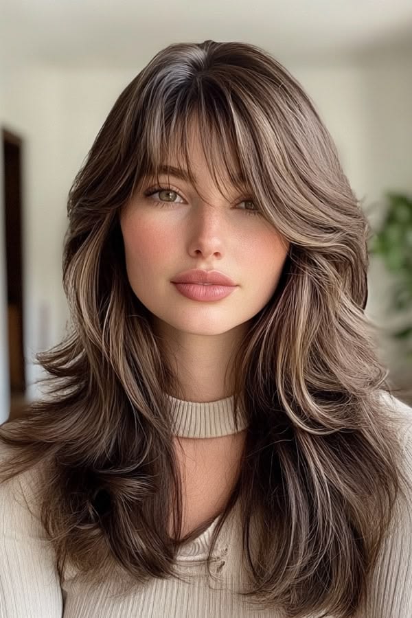 Curtain Bangs with Medium Layers