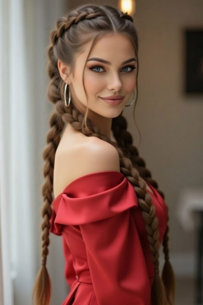 Double Dutch Crown Braids