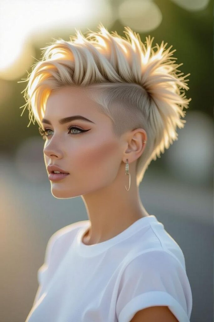 Edgy Faux Hawk with Shaved Undersides