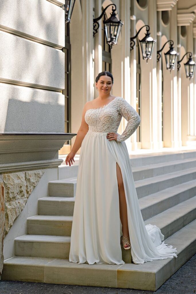Elegant Wrap Style Bridal Gown