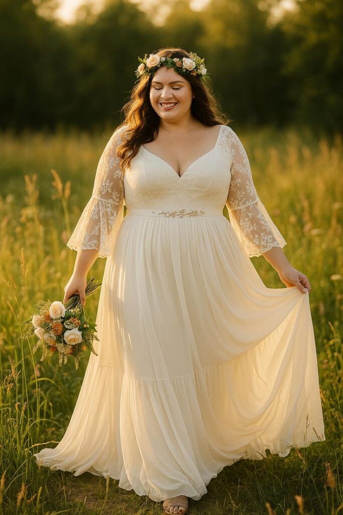 Empire Waist Flowing Romantic Dress