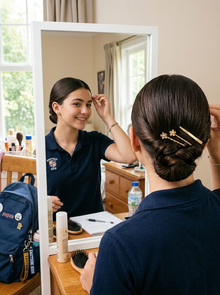 Everyday Sleek Clip Twist Hairstyles for School Morning