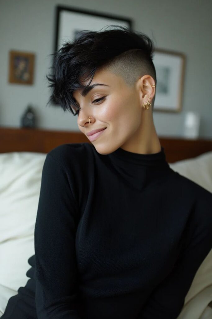 Fierce Side-Shaved Pixie Cut