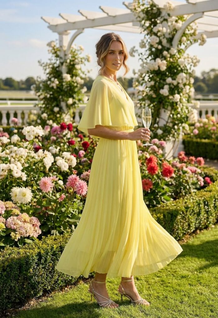 Flowy Pleated Midi Dress for Effortless Elegance