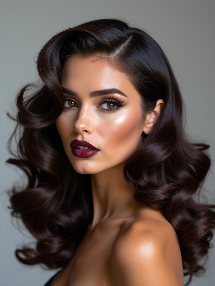 Glam Side-Swept Curls