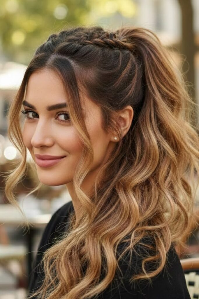 Half-Up Braided Ponytail