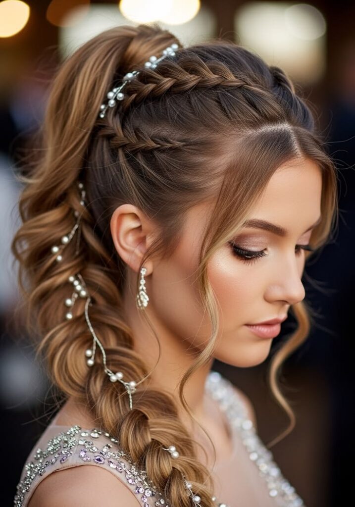 Hollywood Side Fishtail Braid Glam