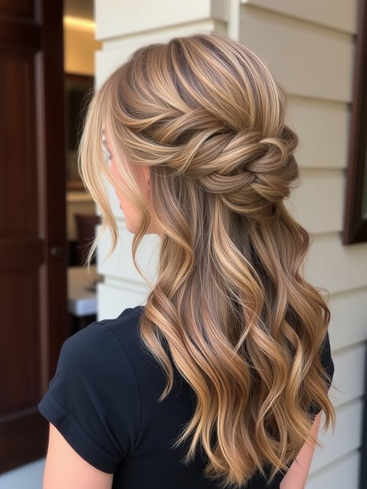 Lace Braid Half-Up Hairstyle