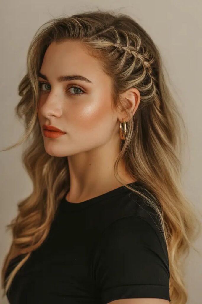 Lace Braid Half-Up Hairstyle