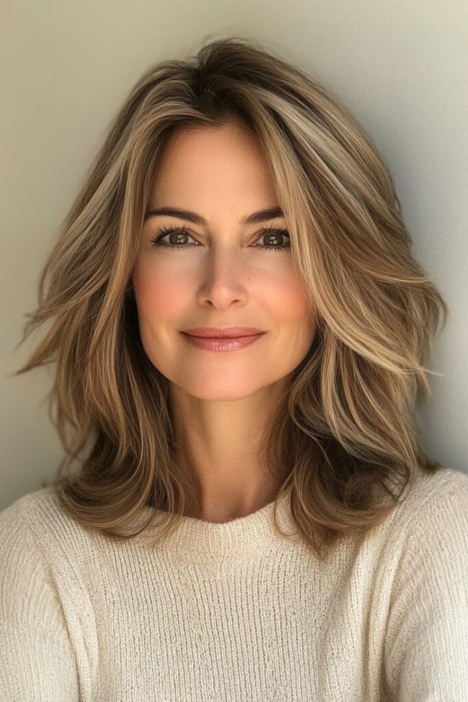 Layered Mid-Length Cut for Thin Hair