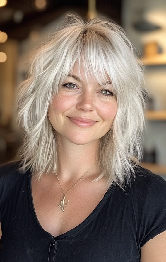 Layered Shag Cut with Textured Bangs